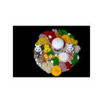 Decoratiune pentru masa de Paste, cu licheni, flori din sapun si figurine