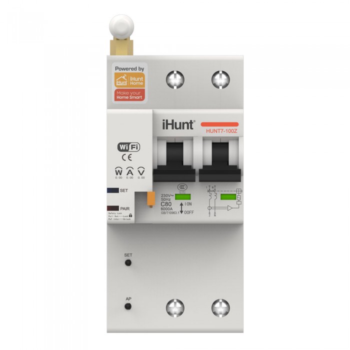 iHunt Home WIFI Smart Circuit Breaker with Metering 2P 16A - Siguranta automata inteligenta cu contorizare
