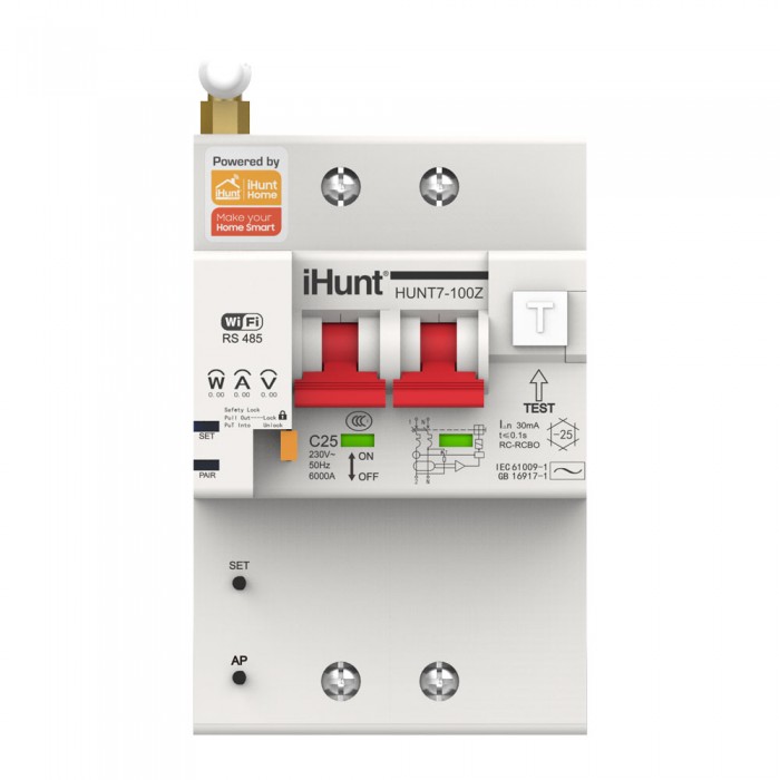 iHunt Home WIFI Smart Metering Leakage Circuit Breaker 2P 32A - Siguranta automata inteligenta cu contorizare